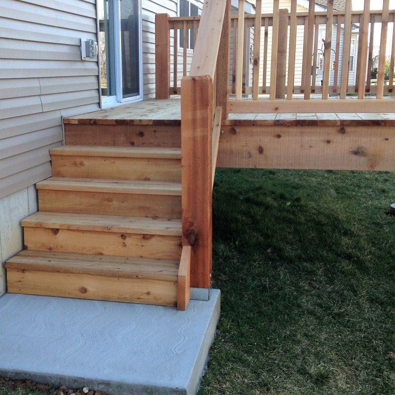 decking-Small Wood Deck with Stairs – Easter Fence St. Louis