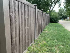 walnut brown vinyl fence project