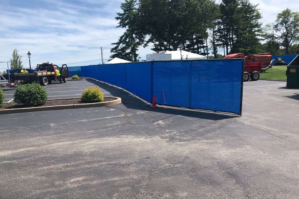 Temporary fence installed by Easter Fence and Deck in St. Louis, MO